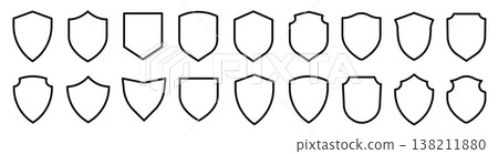 Collection of different shield shapes design Collection of different shield shapes design 138211880
