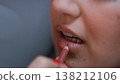 Beauty Standards And Self-Care Woman Applying Lip Liner For Makeup Routine Cosmetic Enhancement And 138212106