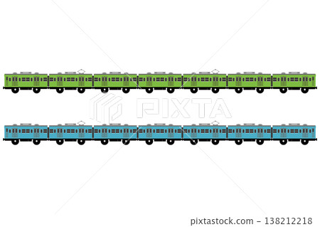 A set of toy-style JNR 103 series trains (in Yamanote Line and Keihin-Tohoku Line colors). A set of toy-style JNR 103 series trains (in Yamanote Line and Keihin-Tohoku Line colors). 138212218