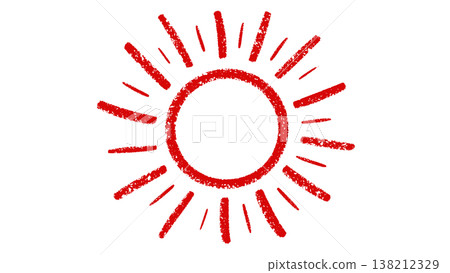 Hand drawn crayon sun shape doodle element Hand drawn crayon sun shape doodle element 138212329