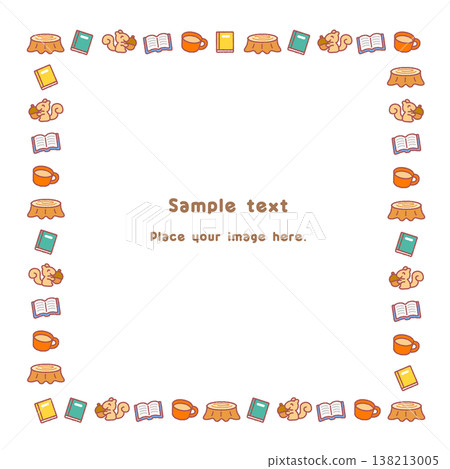 Cute square frame for the autumn season | Design materials and copy space 138213005