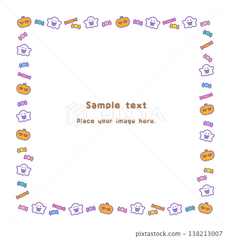 可愛的萬聖節方形相框 | 設計素材和留白 138213007