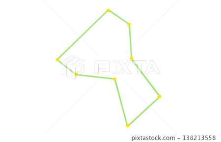 Color illustration of the constellation lines of Crater. Color illustration of the constellation lines of Crater. 138213558
