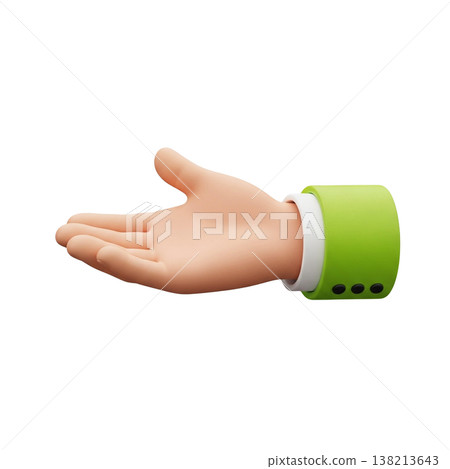 Reach hand symbol in 3d cartoon style 138213643