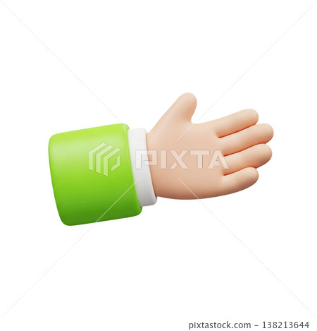 Hand symbol in 3d cartoon style 138213644