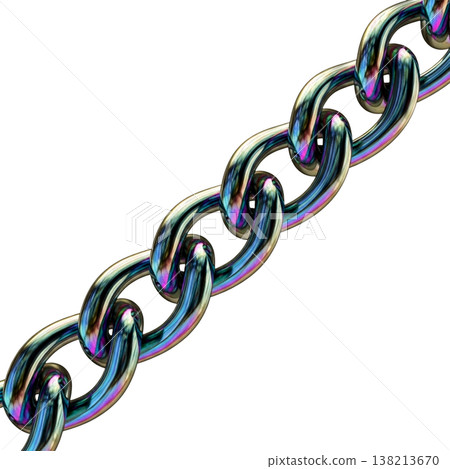 Glossy diagonal metallic chain element Glossy diagonal metallic chain element 138213670