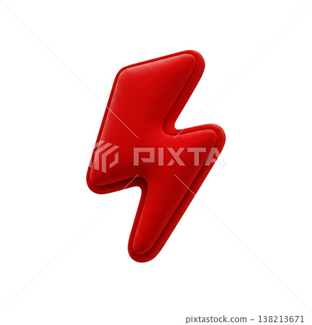 Red bolt or thunder 3d icon design Red bolt or thunder 3d icon design 138213671