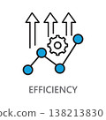 An icon representing efficiency on a white background. 138213830