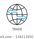 An icon representing trade on a white background. 138213950