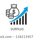 An icon representing growth on a white background. 138213957
