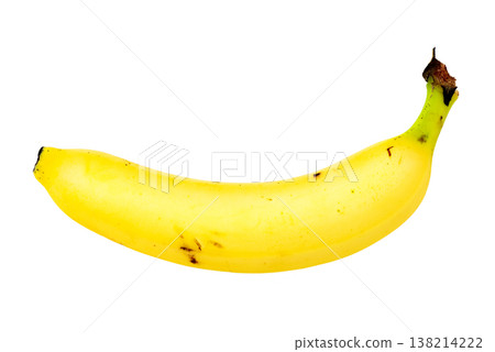 One banana, cutout material on a white background. 138214222