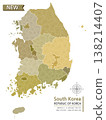 Map of the Republic of Korea showing the area of the border, administrative districts, and place names of the province 138214407