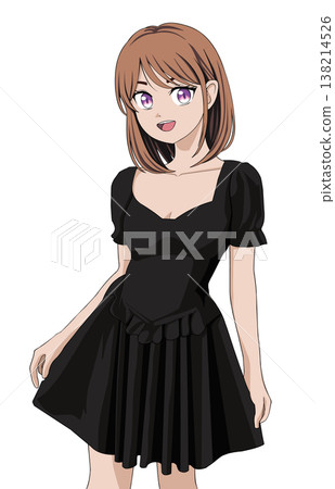 一個穿黑色連衣裙的女人 一個穿黑色連衣裙的女人 138214526