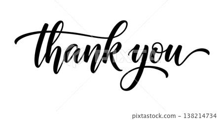 Elegant playful signature thank you lettering Elegant playful signature thank you lettering 138214734