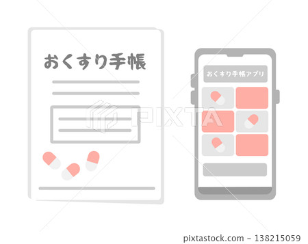 用藥記錄簿和用藥記錄簿應用程式（插圖） 138215059