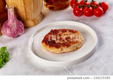Fried salmon minced fish cutlet Fried salmon minced fish cutlet 138215395