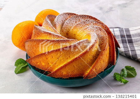 Italian traditional orange cake Chiambella 138215401
