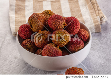Sweet juicy tropical lychee fruit 138215457