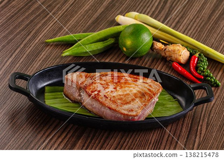 Gourmet fresh roasted tuna steak Gourmet fresh roasted tuna steak 138215478