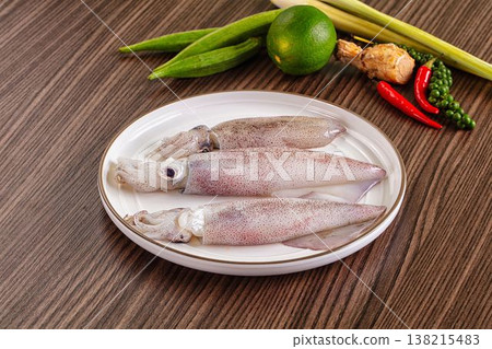 Raw wild calamari for cooking 138215483