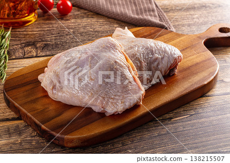 Raw chicken thighs for cooking Raw chicken thighs for cooking 138215507