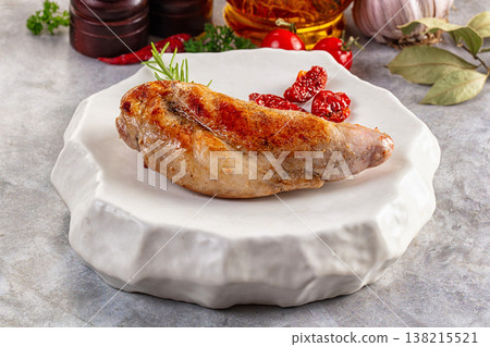 Roasted rabbit leg served rosemary Roasted rabbit leg served rosemary 138215521