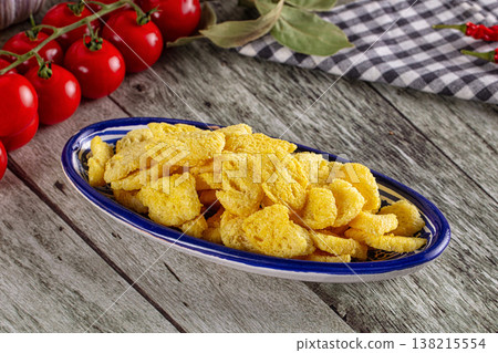 Fried crispy crouton bread slices Fried crispy crouton bread slices 138215554