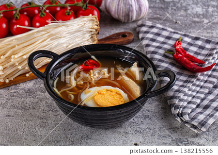 Japanese soup miso with chicken Japanese soup miso with chicken 138215556