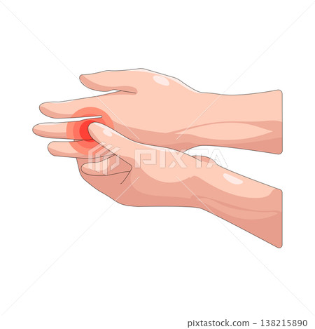 Illustration of finger pain Illustration of finger pain 138215890