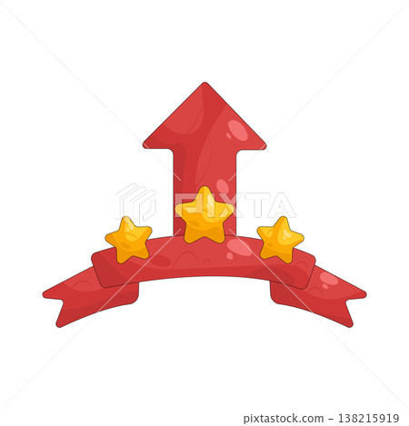 Illustration of star with upward arrow Illustration of star with upward arrow 138215919