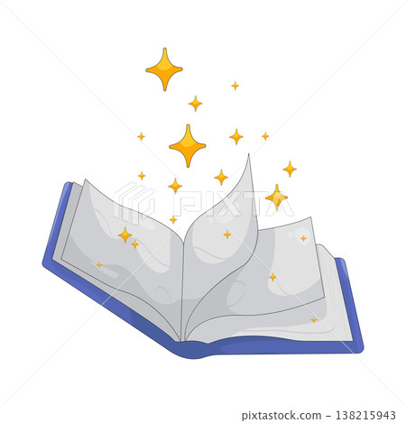 Illustration of Open book with sparkling 138215943