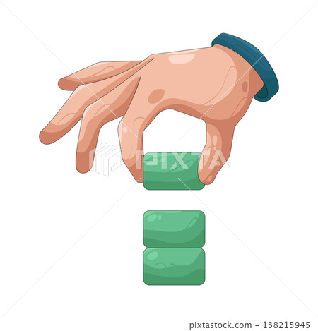Illustration of stacked blocks 138215945