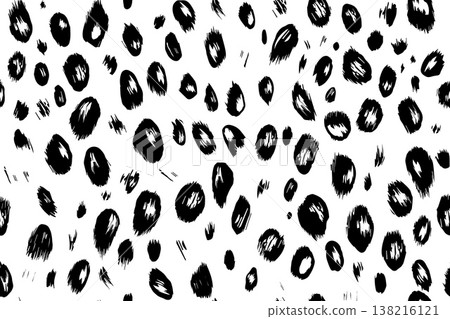 Leopard Grunge brush strokes vector seamless pattern. Hand drawn ink dirty Leopard Grunge brush strokes vector seamless pattern. Hand drawn ink dirty 138216121