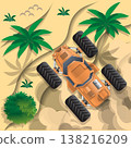 Futuristic car. View from above. Vector illustration. 138216209