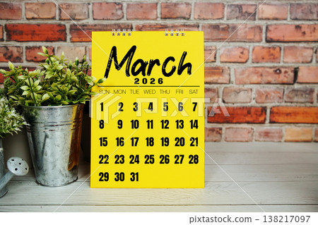 March 2026 monthly calendar on chalkboard for planning and management March 2026 monthly calendar on chalkboard for planning and management 138217097