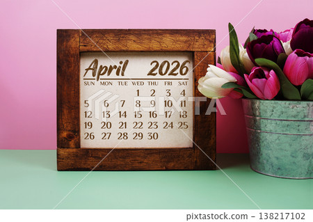 April 2026 annual monthly desk calendar for planning and management 138217102
