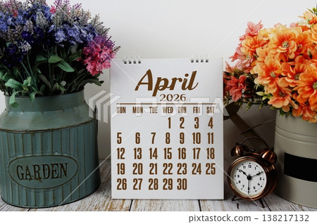 April 2026 annual monthly desk calendar for planning and management April 2026 annual monthly desk calendar for planning and management 138217132
