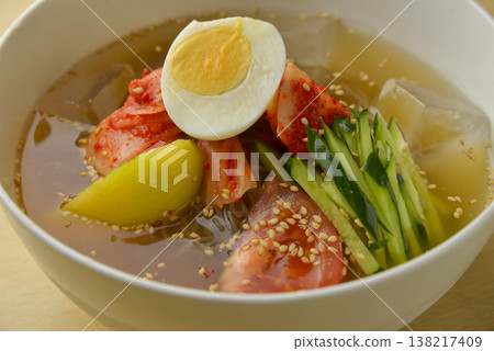 Cold noodles and boiled egg Cold noodles and boiled egg 138217409