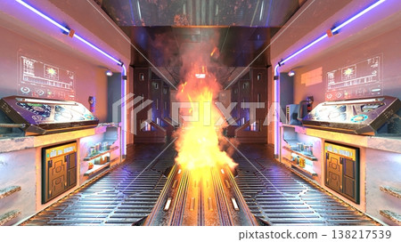 Scenery inside the spacecraft 138217539