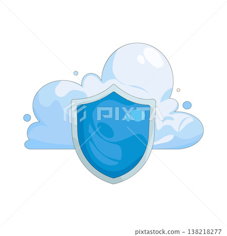 Illustration of Cloud shield Illustration of Cloud shield 138218277
