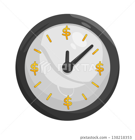 Illustration of Clock with dollar sign 138218353