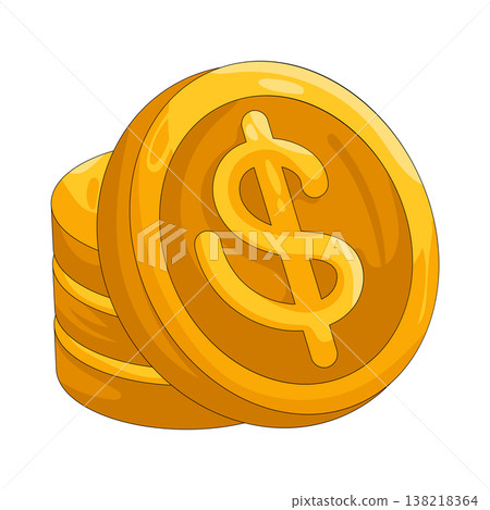 Illustration of Dollar coin 138218364