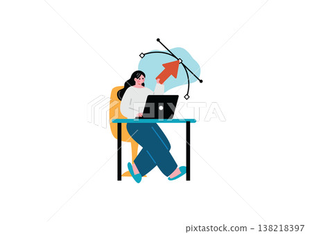 Illustration of a female designer Illustration of a female designer 138218397