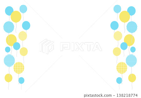 A frame design featuring light blue and yellow balloons, evoking a summery feel. A frame design featuring light blue and yellow balloons, evoking a summery feel. 138218774