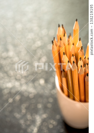the stack of pencils in a glass the stack of pencils in a glass 138219195