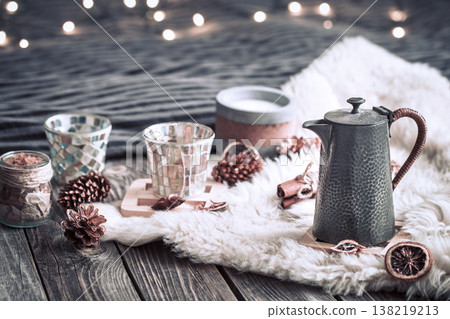 Still life home decorations in the interior of the room 138219213