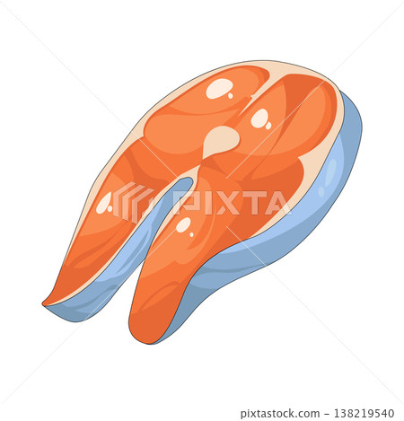 Illustration of fish fillet Illustration of fish fillet 138219540
