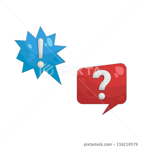 Illustration of question and exclamation bubble 138219579