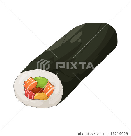 Illustration of sushi roll Illustration of sushi roll 138219609