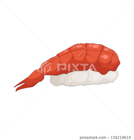 Illustration of Ebi nigiri sushi Illustration of Ebi nigiri sushi 138219619